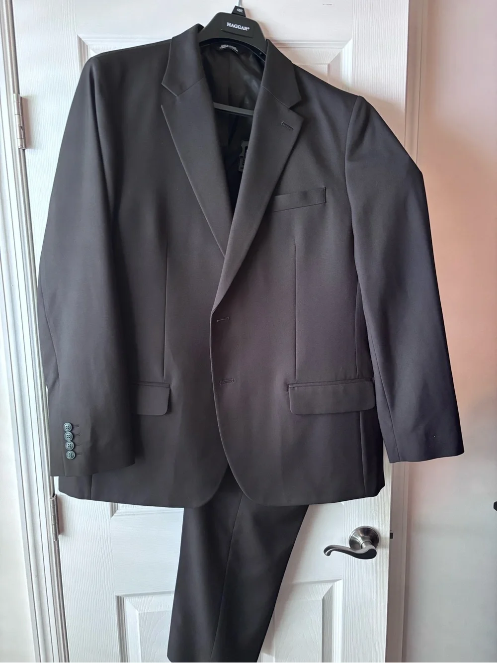 Haggar Black Men's Two-Piece Suit Jacket & Pants